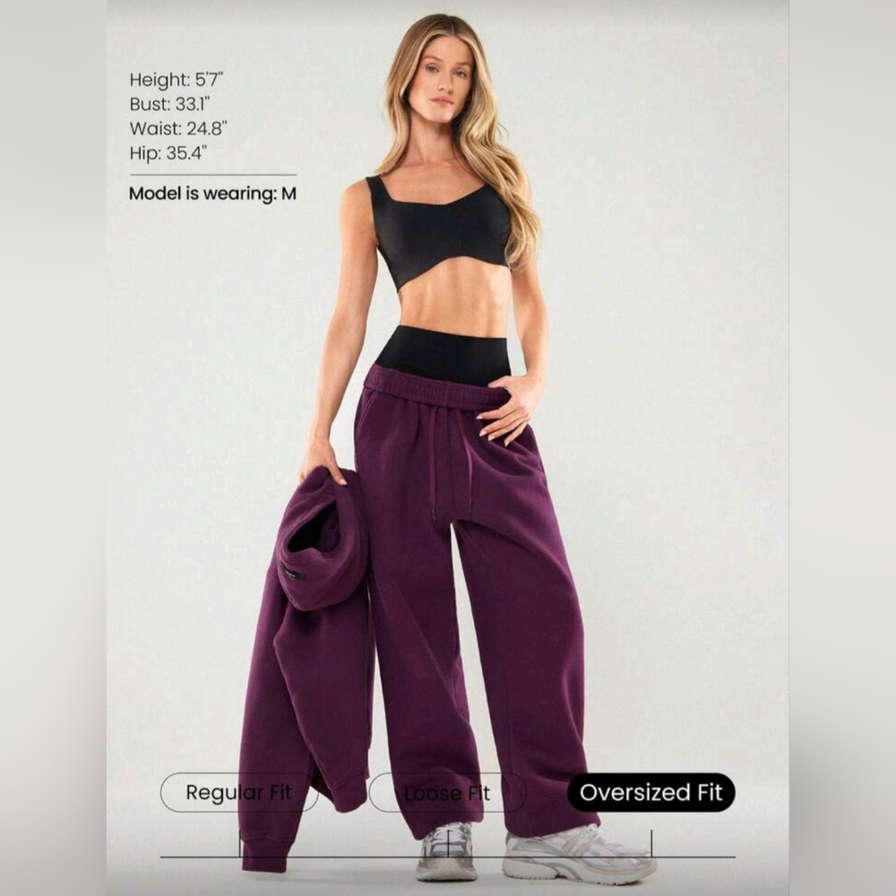 Heavyweight Fleece Oversized Fit Joggers NWT SZ Large - Picture 5 of 7